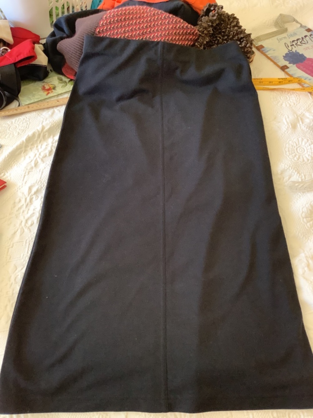 Carol Anderson Full Length Black Skirt  with Zippered Side Slit